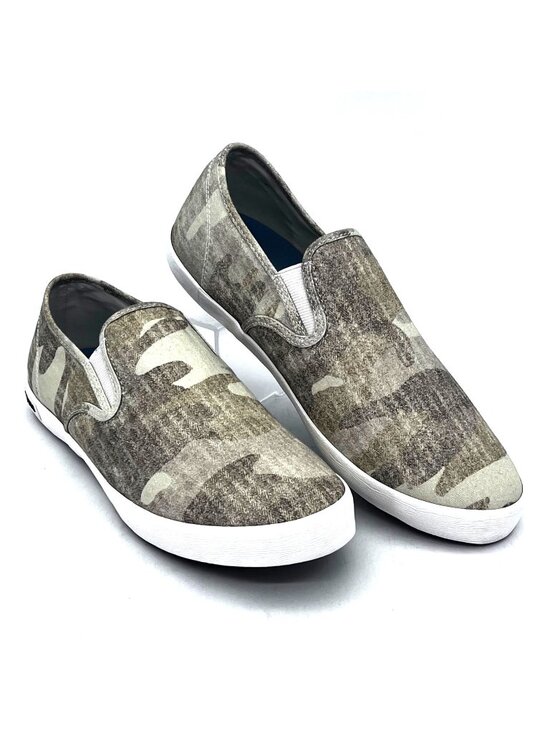 SeaVees Shoes - SeaVees Baja Slip-On Cream Camouflage Herringbone Twill Casual Womens Shoes US 8